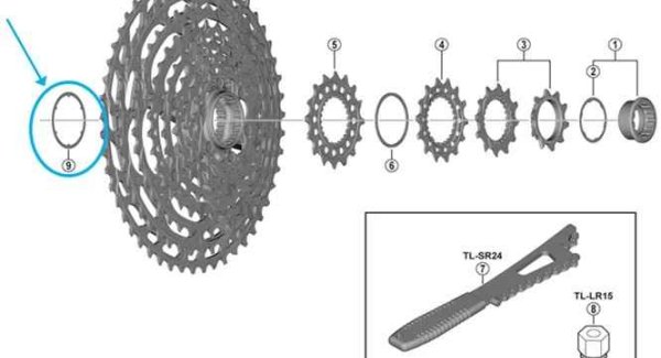 Shimano Spacer pour cassette XTR CS-M9100 12-vitesses 10-51 dents box
