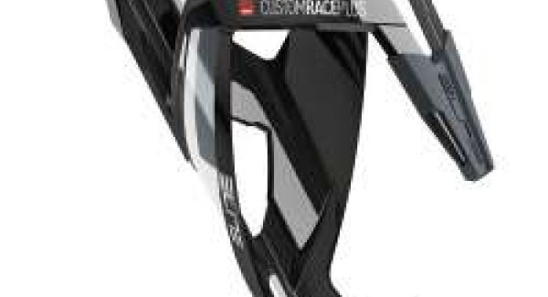 Elite Porte-bidon Custom Race Plus glossy fibre de verre noir-blanc (Nsize)